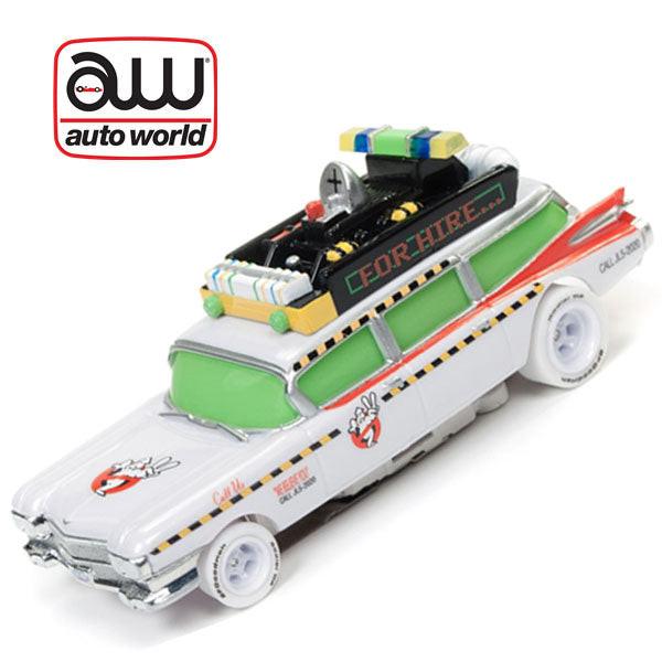PowerHobby Autoworld iWheels Ghostbusters Ecto Cadillac Ambulance HO Slot Car AFX AW