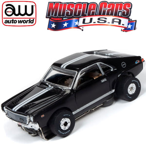 Auto World 1968 AMC AMX Black Thunderjet HO Slot Car SC349 fits AFX