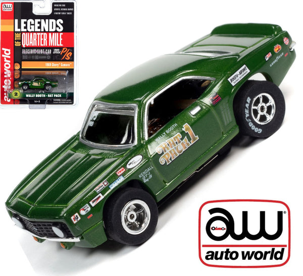Auto World Xtraction Chevy Camaro Wally Booth Rat Pack HO Slot Car for AFX