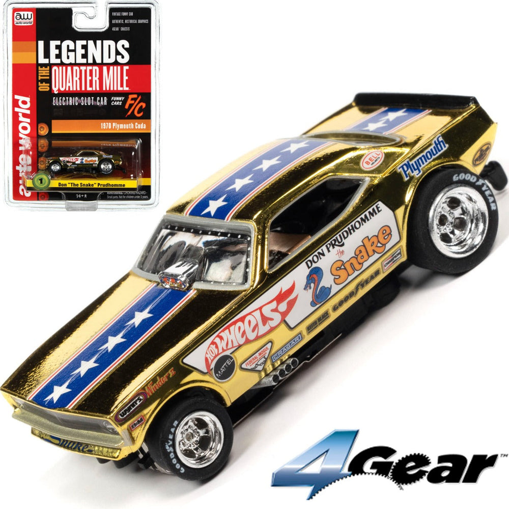 Auto World Don The Snake Prudhomme '70 Plymouth Cuda Ho Slot Car SC369