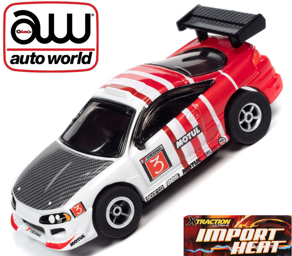 Auto World Mitsubishi Eclipse White Xtraction Import Heat for AFX HO Scale Slot Car SC378