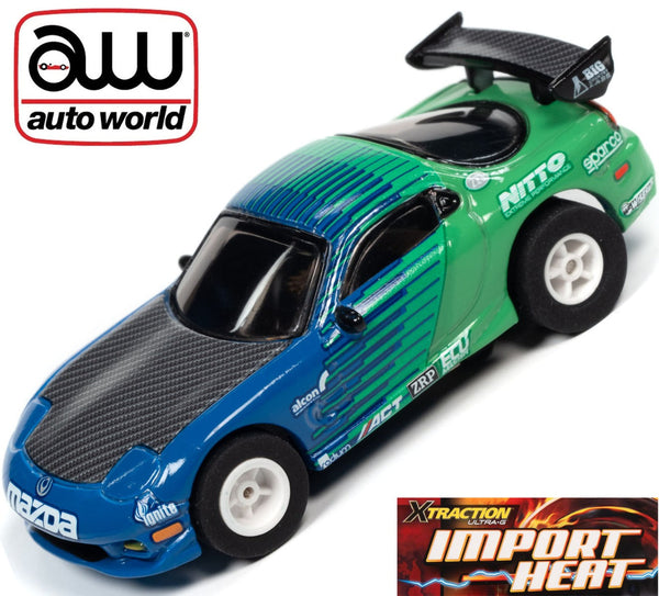 Auto World 1995 Mazda RX7 Green Xtraction Import Heat for AFX HO Scale Slot Car SC378