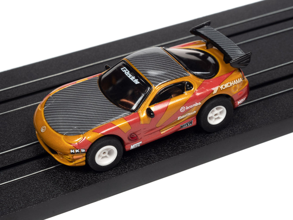 Auto World 1995 Mazda RX7 Gold Xtraction Import Heat for AFX HO Scale Slot Car SC378