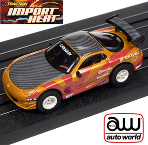 Auto World 1995 Mazda RX7 Gold Xtraction Import Heat for AFX HO Scale Slot Car SC378