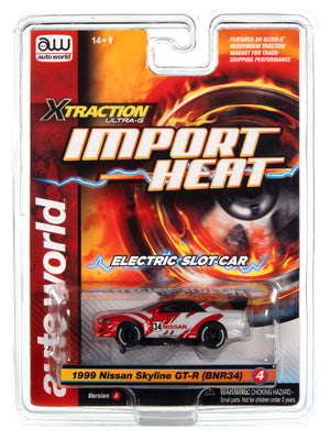 Auto World Nissan Skyline GTR Xtraction Import Heat for AFX HO Scale Slot Car SC378