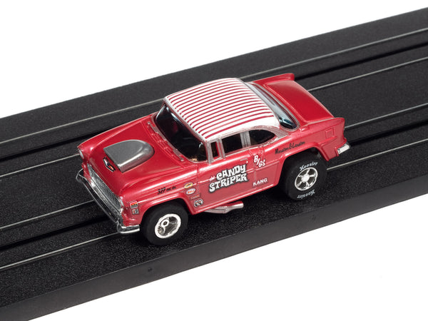 Auto World 1955 Chevy Bel Air Gasser Candy Striper Tribute HO Slot Car SC382