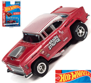 Auto World 1955 Chevy Bel Air Gasser Candy Striper Tribute HO Slot Car SC382