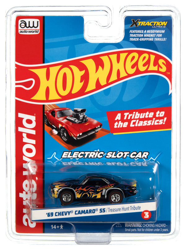 Auto World 1969 Camaro SS Hot Wheels Flames HO Slot Car SC382