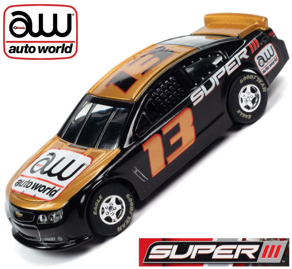 Auto World Super III 2015 Chevy SS Stock Black Nascar HO Scale Slot Car SC383
