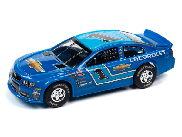 Auto World Super III 2015 Chevy SS Stock Blue Nascar HO Scale Slot Car SC383