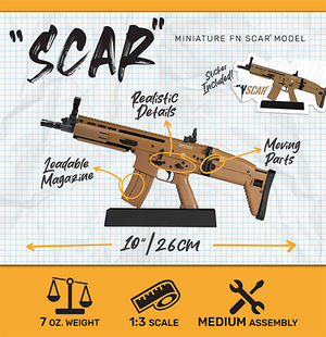 1/3 Scale Die Cast FN Scar Model Rifle, Dark Tan