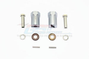 GPM ALUMINUM HEX ADAPTERS 21MM THICK AXIAL SCX10 / SCX10 II GUN SILVER  Accessories: Stainless Steel Pin 2x10-2PCS 5mm Shims-2PCS 5mm Metal Washer-2PCS Stainless Steel Hex Socket Screw 19mm-2PCS