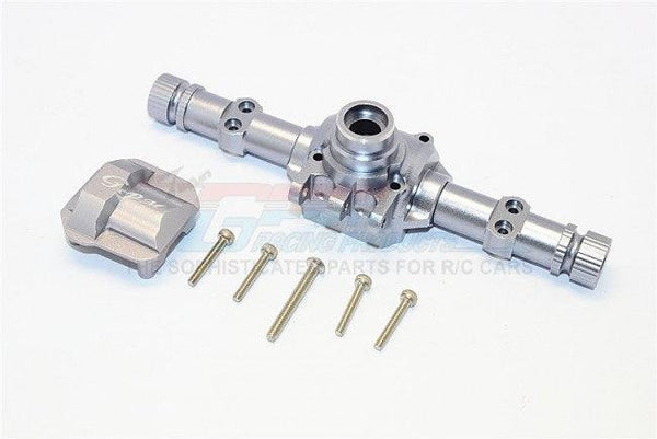 GPM ALUMINUM FRONT/REAR AXLE HOUSING WITH COVER AXIAL SCX10 II GUN SILVER