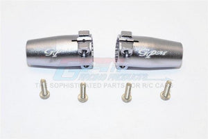 GPM SCX2022-GUNSILVER ALLOY REAR AXLE ADAPTERS AXIAL SCX10 II
