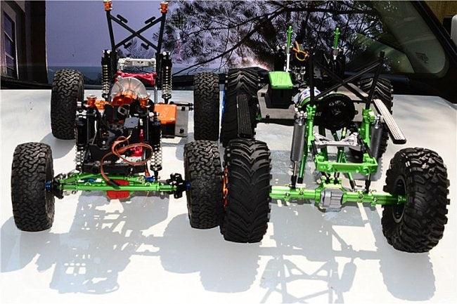 GPM ALUMINUM CHASSIS LIFT UP COMBO FROM 77MM TO 100MM AXIAL SCX10 II GUN SILVER