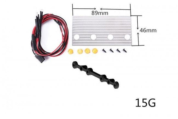 GPM RC CAR CENTER GRILLE LIGHTS SCX10 III JEEP WRANGLER CLEAR