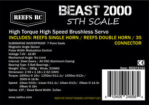 Beast 2000 5th Scale Servo w/ Aluminum Horns & LiPo