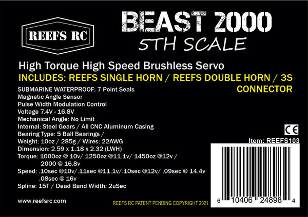 Beast 2000 5th Scale Servo w/ Aluminum Horns & LiPo