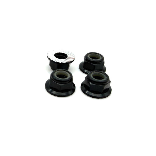 5mm Aluminum Flanged & Serated Lock Nut - Choose color