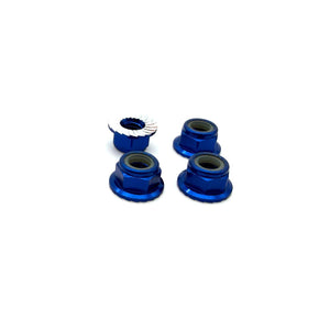 5mm Aluminum Flanged & Serated Lock Nut - Choose color
