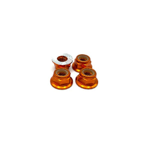 5mm Aluminum Flanged & Serated Lock Nut - Choose color