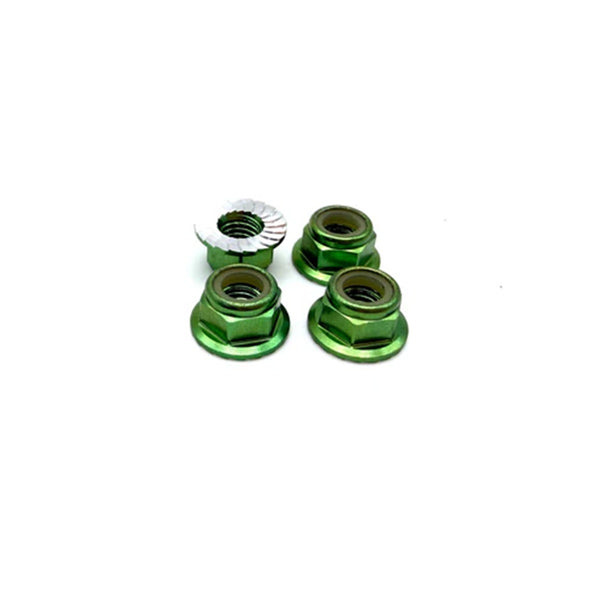 5mm Aluminum Flanged & Serated Lock Nut - Choose color