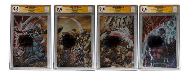[TRIPLE SIGNED CGC YELLOW LABEL 4 PACK FOIL] X-Men 1991 #1 Facsimile Jim Lee | Claremont |  Williams Cover Var [Set #1]