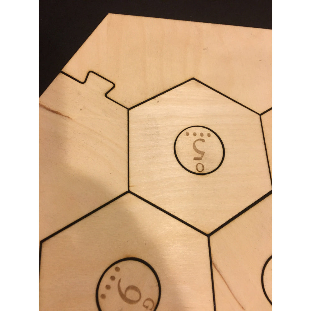 Catan Compatible Blank Game Board Set with Laser Etched Number Tokens and Border Pieces