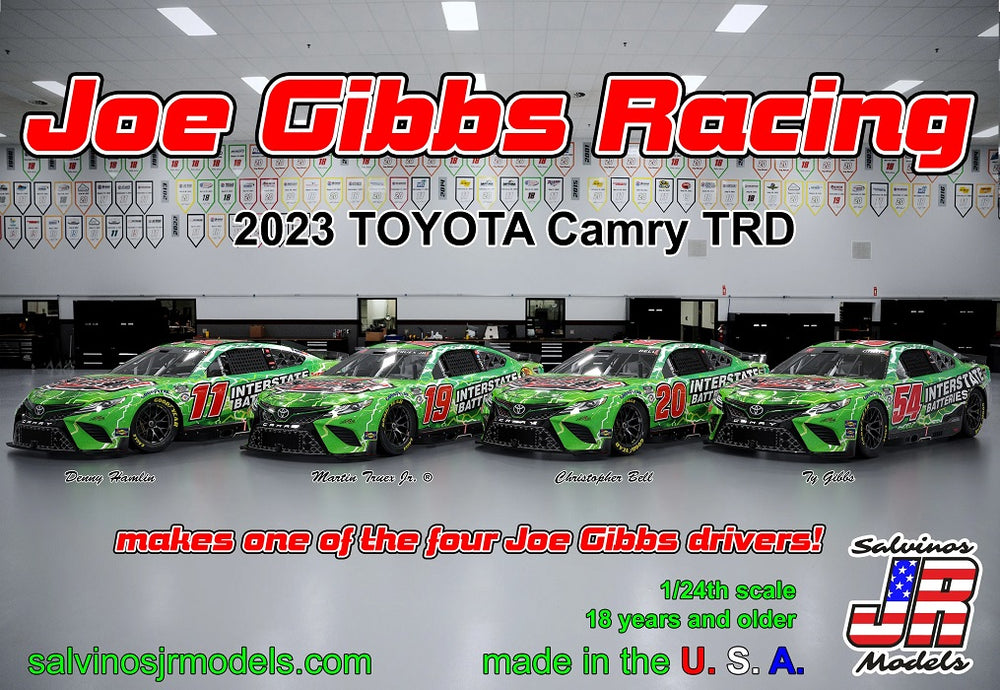 Salvinos JR Models Joe Gibbs Racing, 2023 Toyota Camry, "Interstate Batteries"