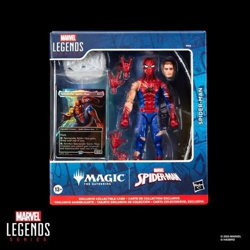 ToyShnip Spider-Man Marvel Legends Magic: The Gathering Battle-Damaged Spider-Man 6-Inch Action Figure and Card — Action &