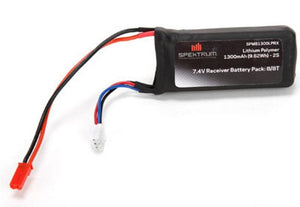 Spektrum SPMB1300LPRX 7.4V 1300mAh 2S 5C LiPo Battery Rx Pack w/JST Connector