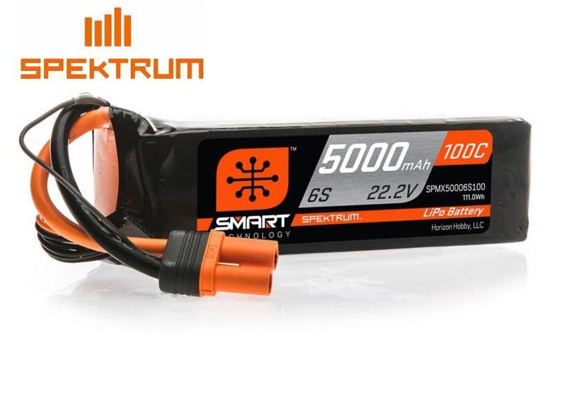 Spektrum SPMX50006S100 22.2V 5000mAh 6S 100C Smart LiPo Battery IC5