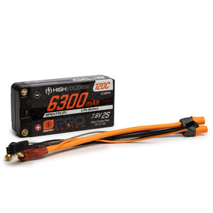 Spektrum 7.6V 6300mAh 2S 120C Smart Pro Race Shorty Hardcase LiHV Battery 5mm