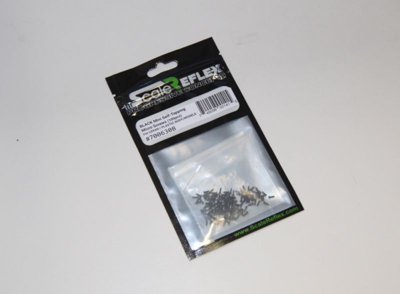 Scale Reflex Black Mini Self Tapping Lexan Body Micro Screws (100pcs)