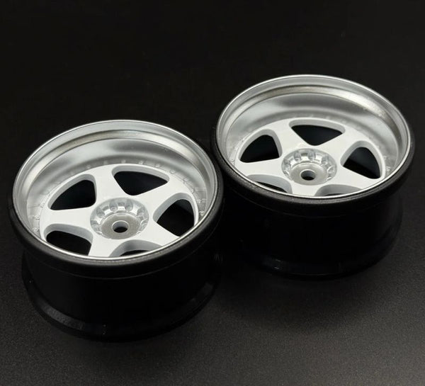 NIZ 5-Star Multipiece Style 1-10 White Rims, 8mm Offset