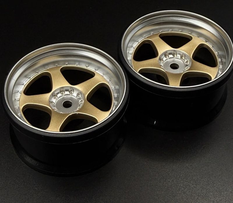 Scale Reflex NIZ 5-Star Multipiece Style 1-10 Gold Rims, 6mm Offset