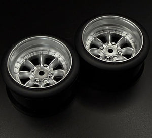 Pana 8-Spoke Style 1/10 Silver Rims, 6mm Offset