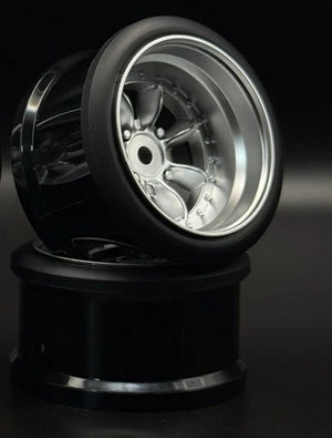Pana 8-Spoke Style 1/10 Silver Rims, 8mm Offset