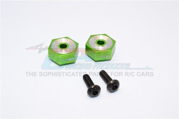 GPM SST010/+1MM-GREEN ALUMINIUM HEX ADAPTER +1MM TRAXXAS LATRAX SST