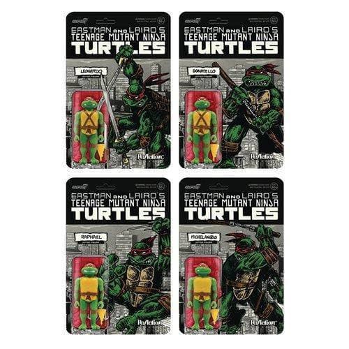 ToyShnip Super7 Teenage Mutant Ninja Turtles Mirage Variant 3.75-Inch ReAction Figure Set of 4 — Action & Toy Figures