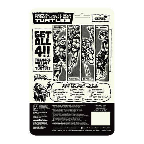 ToyShnip Super7 Teenage Mutant Ninja Turtles Mirage Variant 3.75-Inch ReAction Figure Set of 4 — Action & Toy Figures