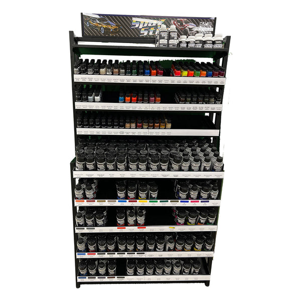 Spaz Stix Floor Rack Display Holds 74 Airbrush & 70 Aerosol Paints