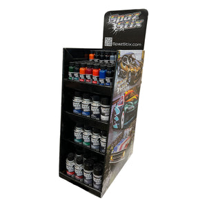 Spaz Stix Counter Top Display Holds 36 Airbrush & 36 Aerosol Cans