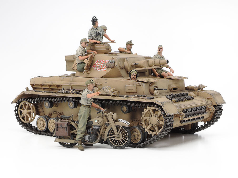 Tamiya 1/35 German Tank Panzer IV Ausf.F & Motorcycle Model Set