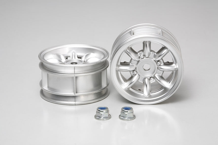 Tamiya RC Mini Cooper Chrome Wheels (2)