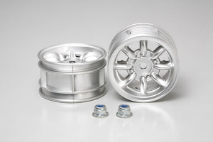 Tamiya RC Mini Cooper Chrome Wheels (2)