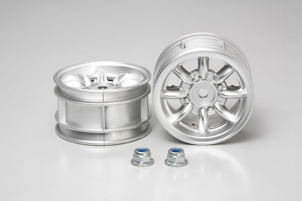 Tamiya RC Mini Cooper Chrome Wheels (2)
