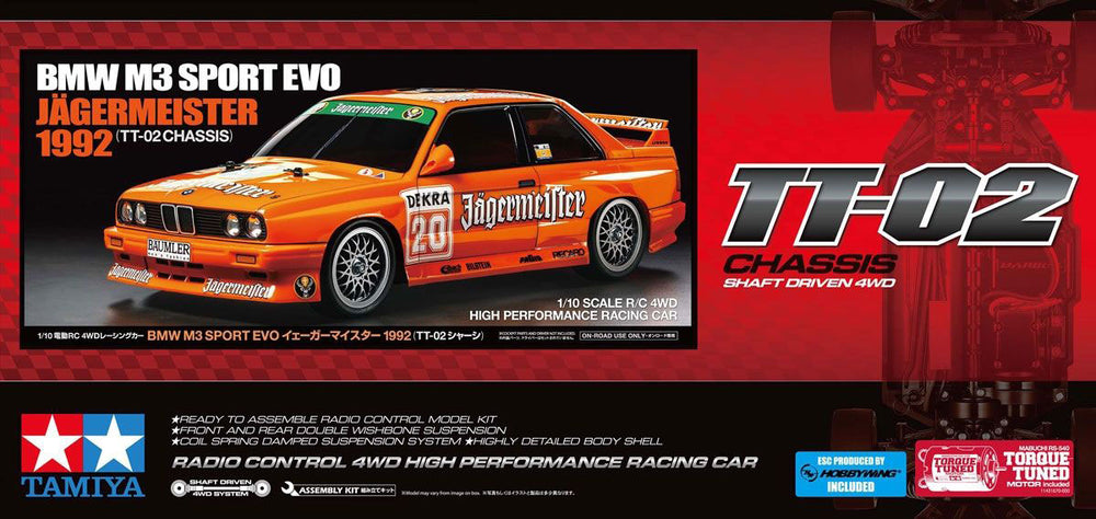 Tamiya RC BMW M3 Sport EVO 1992, Jagermeister TT02