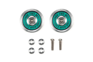 Tamiya JR HG 19mm Aluminum Ball-Race Rollers (Ringless/Green Logo)