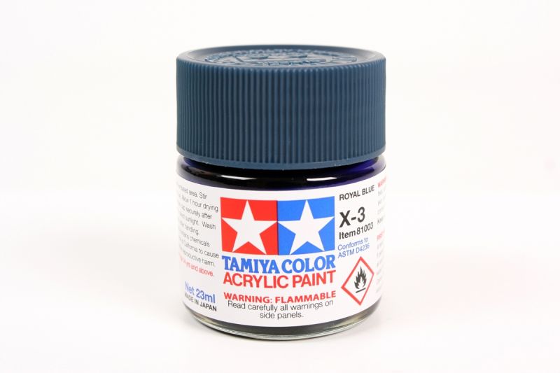 Tamiya Acrylic X-3 Royal Blue, 23ml Bottle